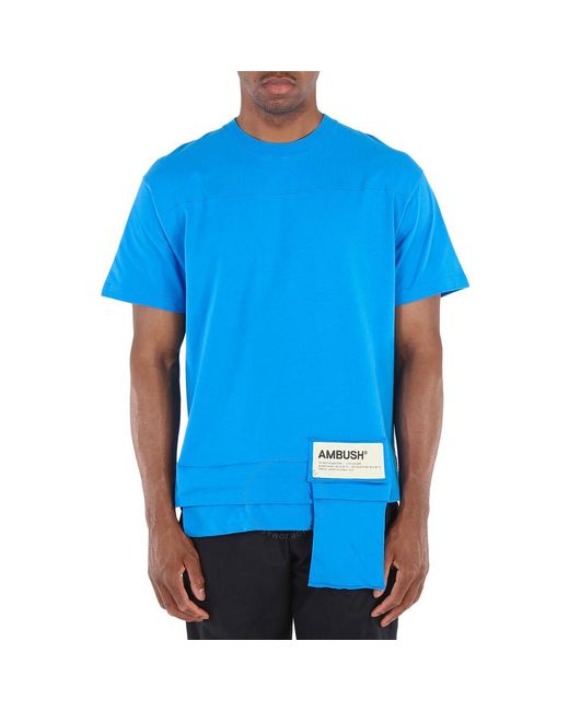 Ambush Blue Deep Water Waist Pocket Cotton T-shirt for men