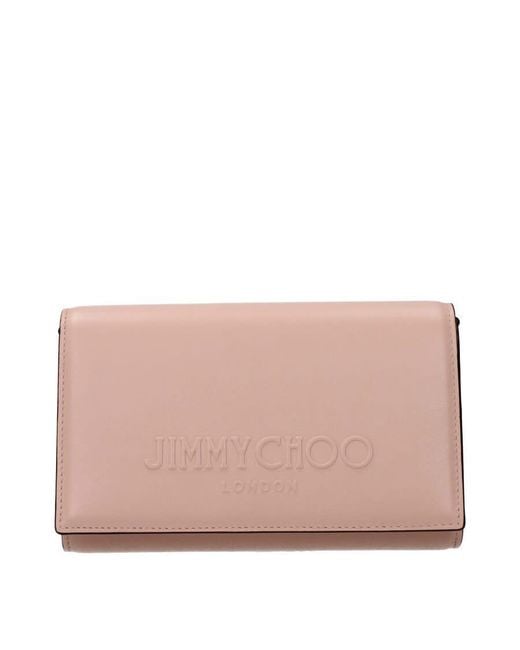 Jimmy Choo Pink Leather Clutch Bag