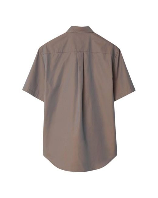 Burberry Brown Equestrian Knight Motif Cotton Poplin Shirt for men