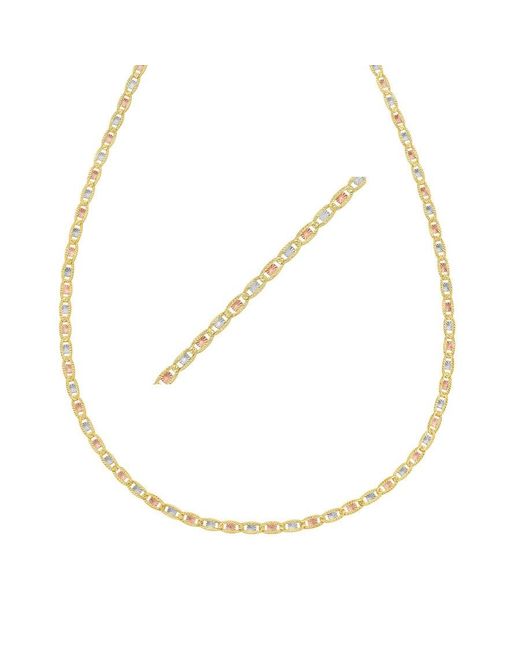 Kylie Harper Metallic Ladies 14K Tri- Pave Chain for men