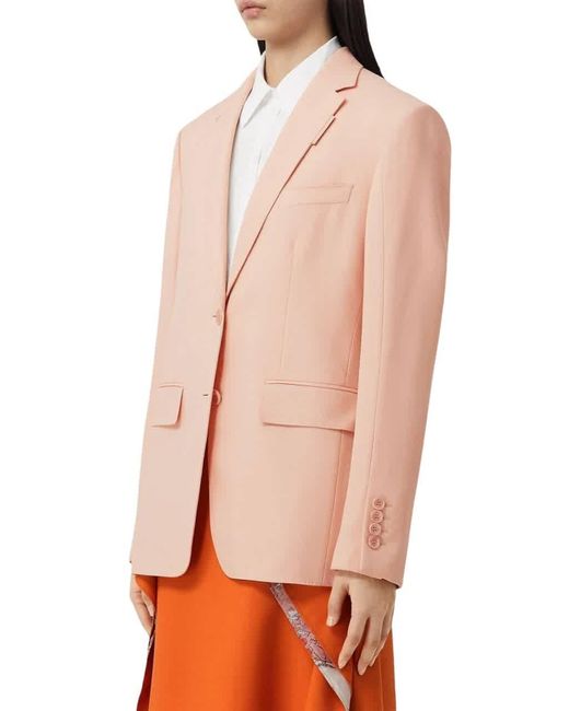 Burberry Pink Loulou Single-breasted Tailored Blazer
