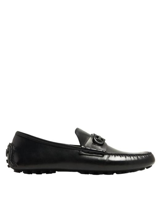 Ferragamo Black Grazioso Gancini Ornament Driver for men