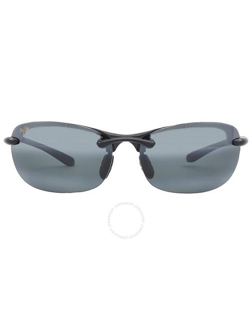 Maui Jim Gray Hanalei Universal Fit Neutral Grey Wrap Sunglasses 413n-02 64
