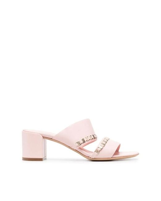 Ferragamo Pink Vara Chain Sandals
