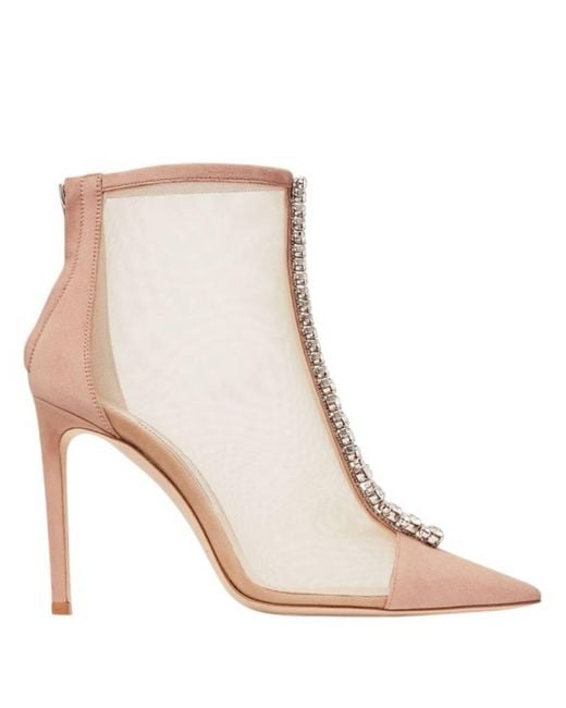 Jimmy Choo Natural Bing 100 Mesh Ankle Boots, Brand Size 40 Us