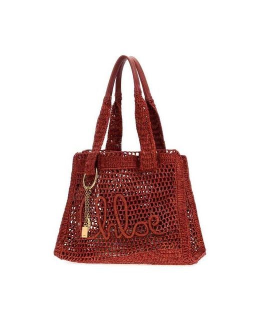 Chloé Raffia East-West Summer Banana Shopping Bag Gingerred for men