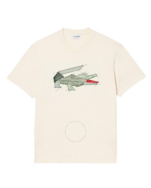 Lacoste Natural Crocodile Graphic Cotton T-Shirt, Brand Size 3 for men
