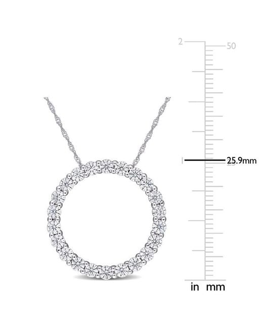 Amour Metallic 2 1/5 Ct Dew Created Moissanite Circle Pendant With Chain