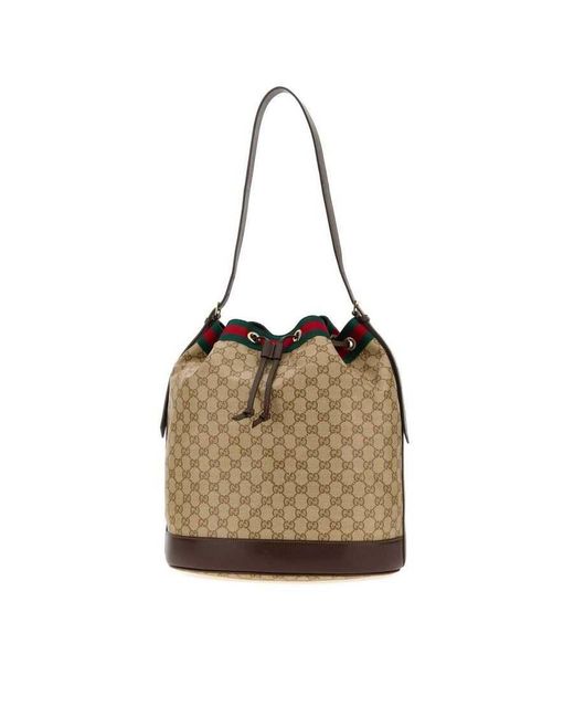 Gucci Natural Gg Canvas Bucket Bag Vinsanbrdkbrvrv Borse A Secchiello