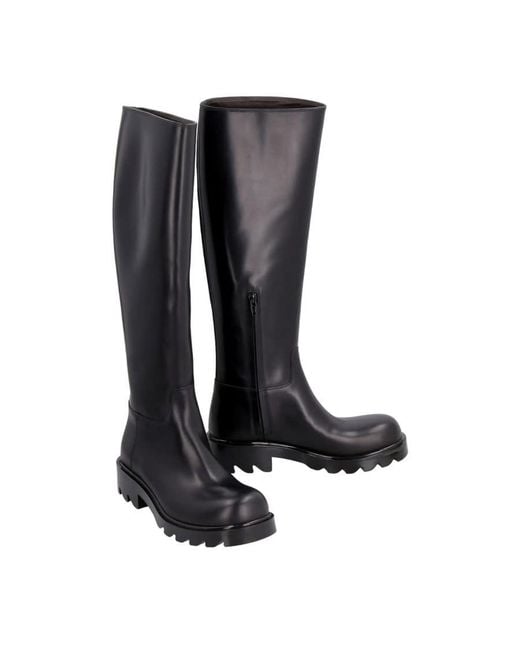 Bottega Veneta Black Strut Round-Toe Boots