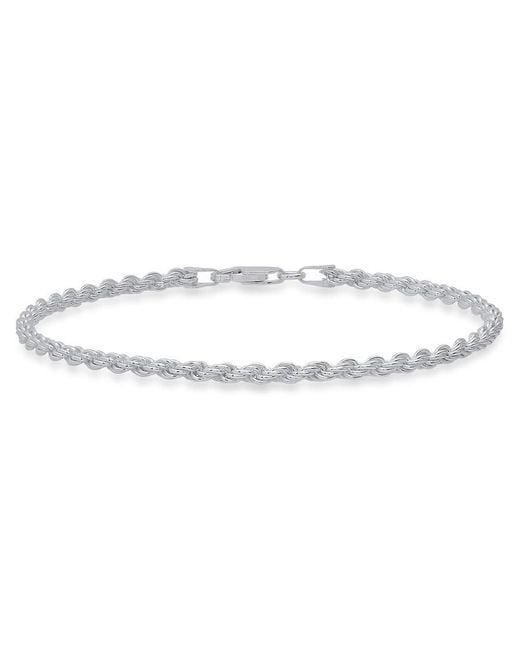 Kylie Harper Metallic Italian Sterling 8.5" Rope Chain Bracelet for men