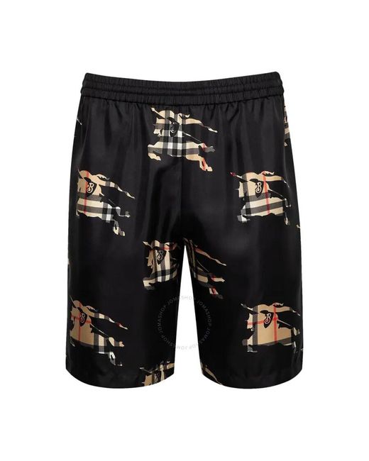 Burberry Black Ekd-Printed Knee-Length Shorts for men