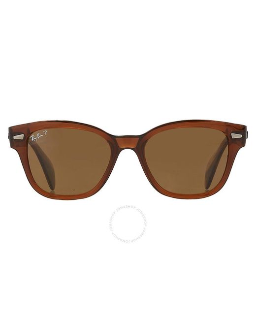 Ray-Ban Brown Polarized Square Sunglasses Rb0880s 664057 52