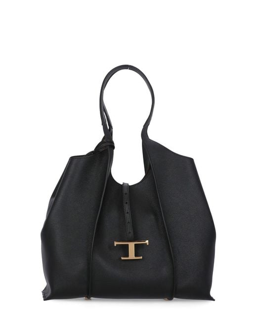 Tod's Black T Timeless Shopping Bag
