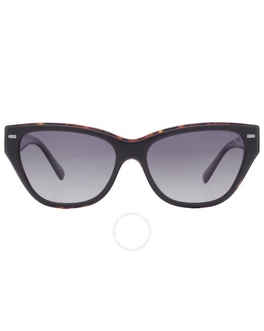 COACH Black Polarized Grey Gradient Cat Eye Sunglasses Hc8370f 5764t3 56