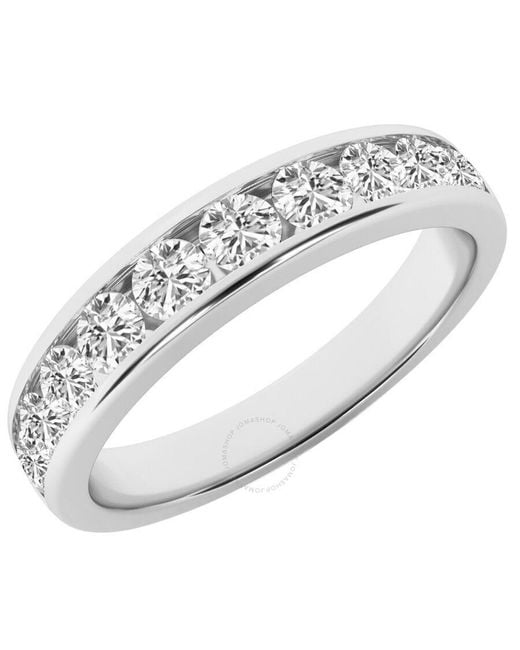 Brilliant Diamond Metallic 1.00 Carat Lab Grown Diamond Wedding Anniversary Band For 10 Stone Stackable 14K Ring (F-G, Vs2) (Size-