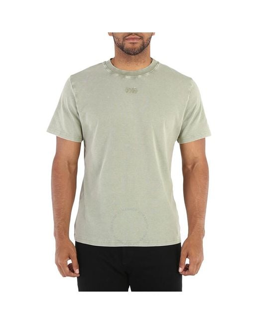 Gcds Green Military Overdyed Logo Regular T-shirt for men