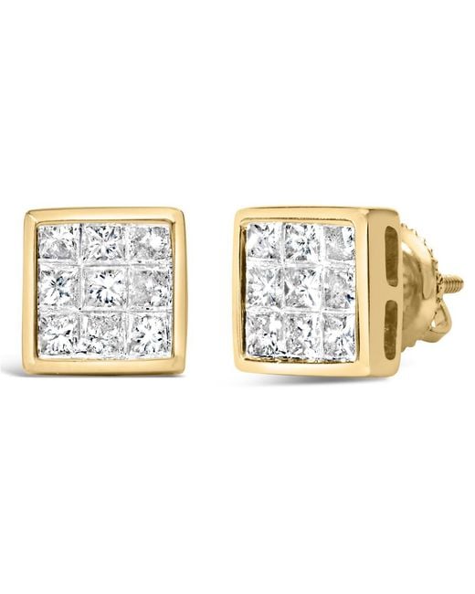 Haus of Brilliance Metallic 14K 1.0 Cttw Princess Cut Diamond Composite Stud Earrings With Screw Backs (J-K Color, Si1-Si2 Clarity)