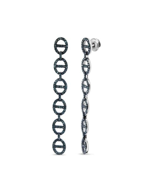 Haus of Brilliance White Sterling 1.0 Cttw Diamond Linked Circle Drop Earrings for men