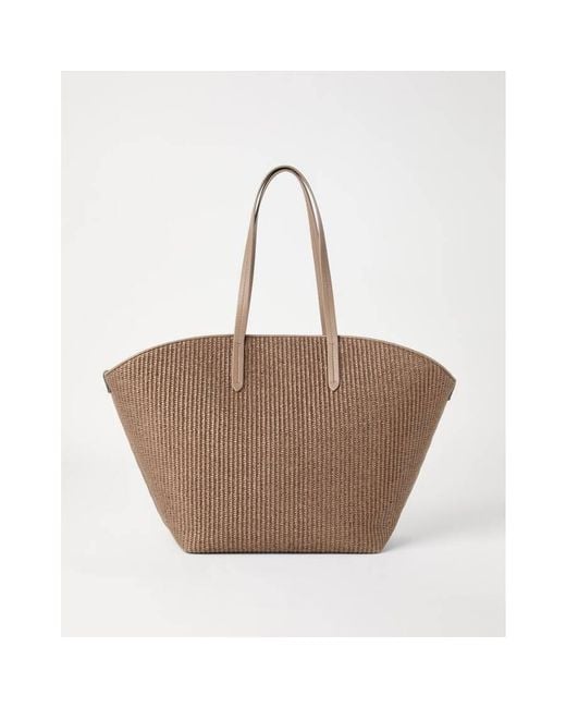 Brunello Cucinelli Brown Light Woven Tote