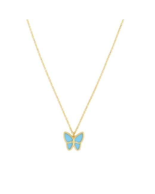 Tresorra Metallic 14K Paste Butterfly Pendant Necklace