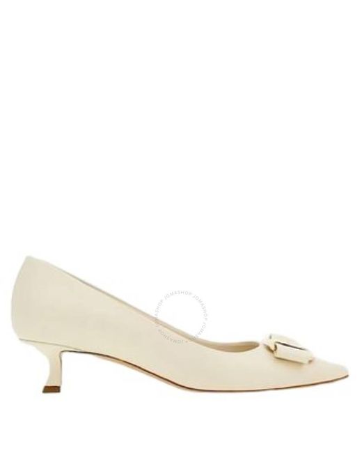 Ferragamo Natural Ladies Zelma Classic Low Heel Pump, Brand