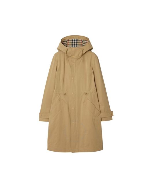 Burberry Natural Drawcord Hood Nylon-Cotton Parka