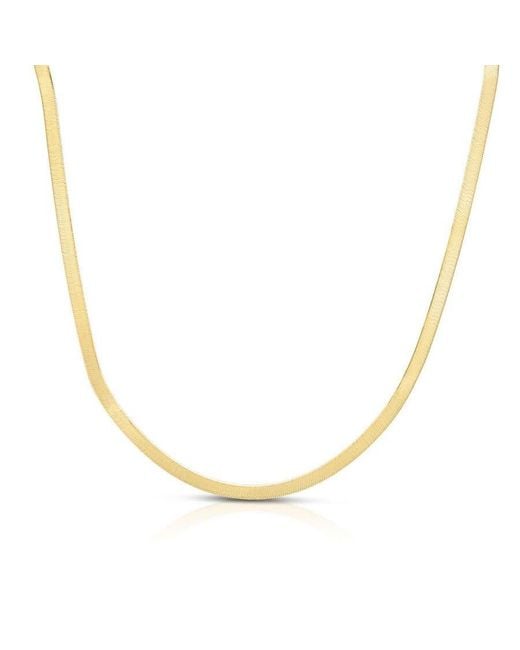 Tresorra Metallic 14K Beveled Herringbone Chain Necklace