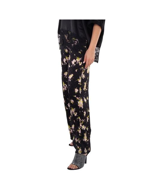 Burberry Black Ladies Jane Floral Print Trousers, Brand Size 2 (Us