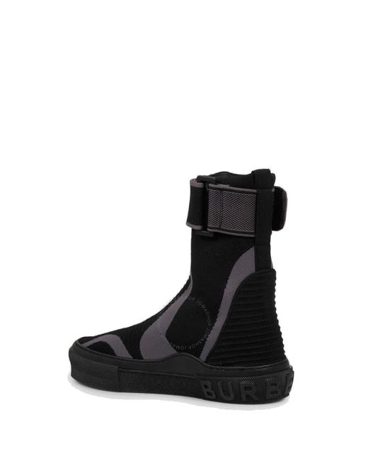 Burberry Black Knitted Sub High-top Sock Sneakers for men