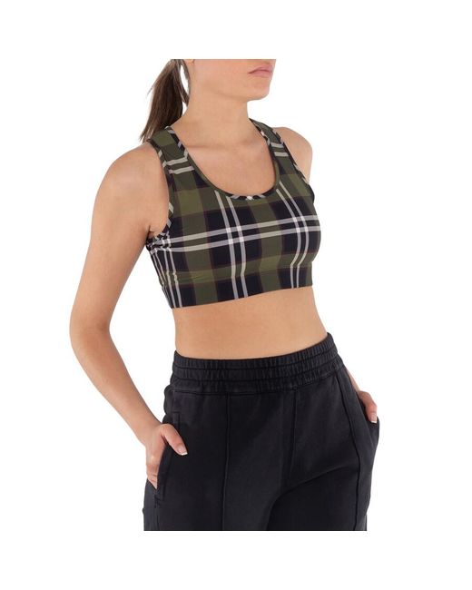 Burberry Black Immy Vintage Check Cropped Tank Top