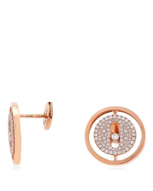 Messika Metallic Lucky Move 18K Rose Diamond Stud Earrings