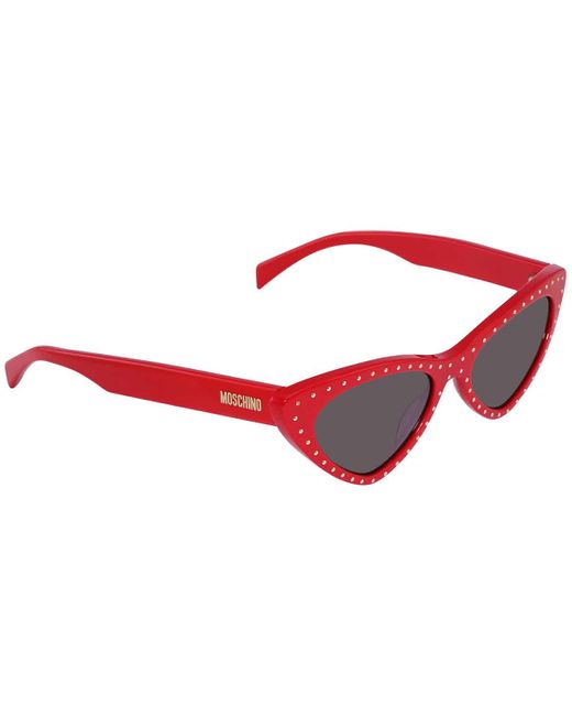 Moschino Red Mchino Grey Blue Cat Eye Sunglasses M 006/s 0c9a/ir 52