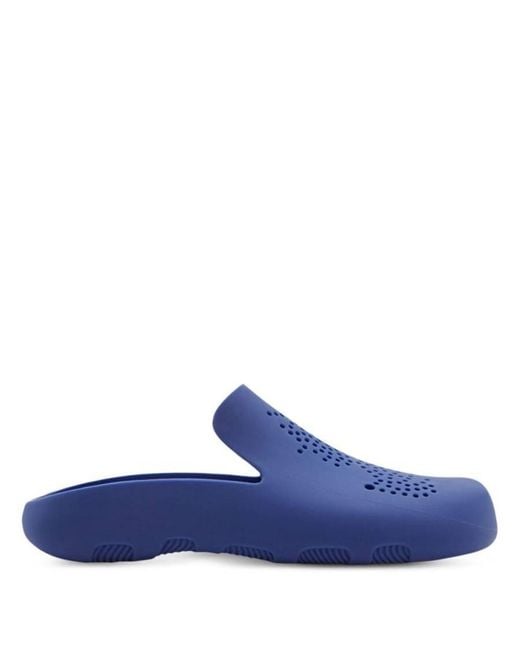 Burberry Blue Perforated Stingray Rubber Clogs, Brand Size 37 (Us