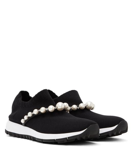 Jimmy Choo Black Venice Pearl Embellished Sneakers, Brand Size 34 Us