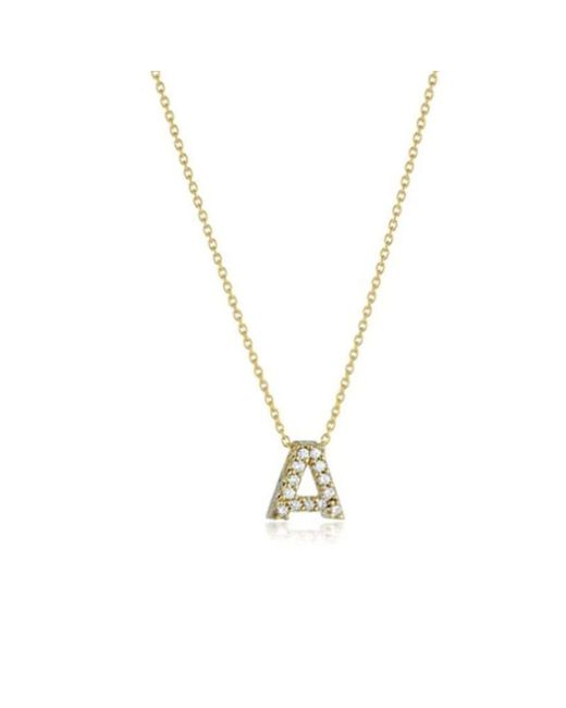 Roberto Coin Metallic 18k Yellow Gold Tiny Treasures Letter ''a'' Initial Necklace