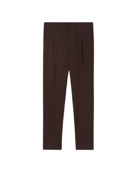 Burberry Brown Straight Leg Tailored Wool Trousers, Brand Size 56 (Waist for men