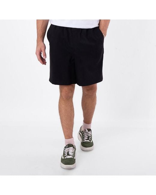 AMI Black Elasticated Waist Wool Shorts for men