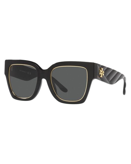 Tory Burch Black Grey Butterfly Sunglasses
