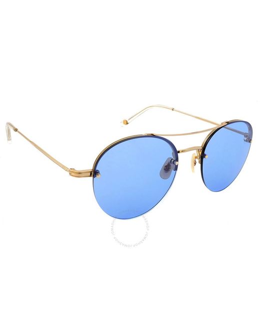 Garrett Leight Beaumont Blue Magic Round Sunglasses 4041 G-cr/bm 53