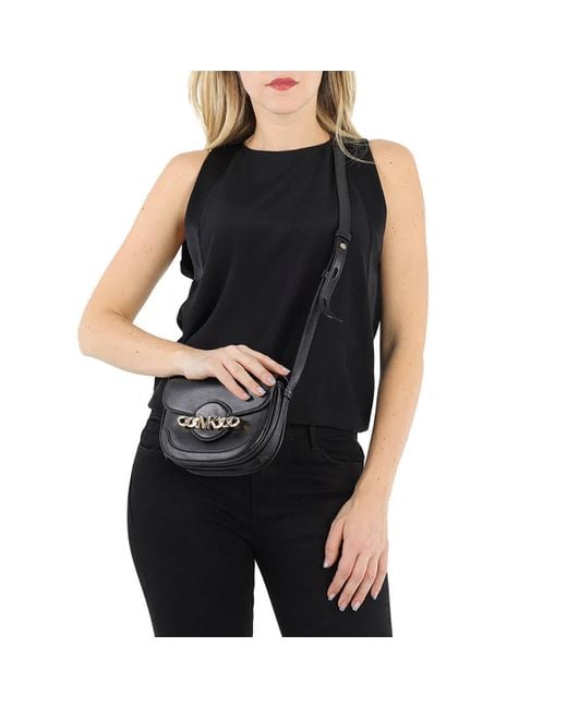 Michael Kors Black Hally Extra-small Embellished Leather Crossbody Bag