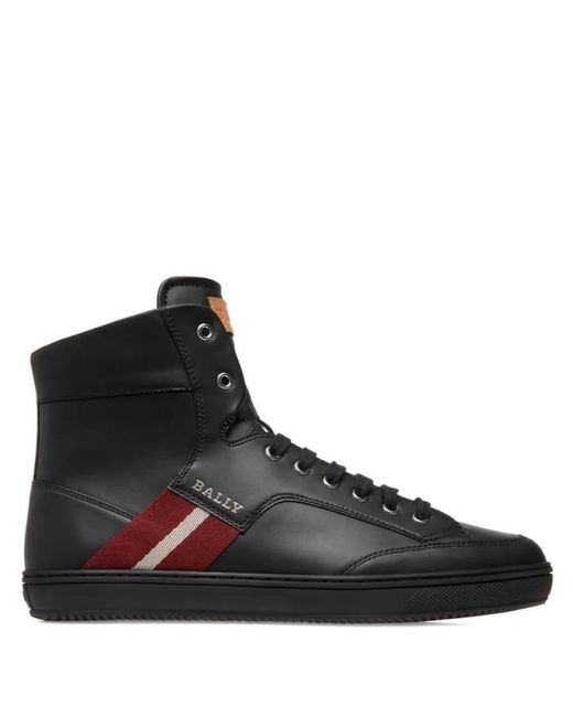 Bally Black Oldani High-Top Leather Sneakers, Brand Size 5.5 Us for men