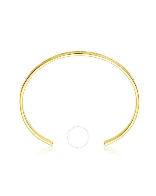 Rachel Glauber Metallic 14k Gold Plated Cubic Zirconia Cuff Bracelet