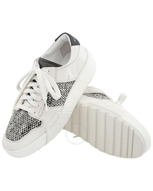 Moncler White Promyx Iii Supple Leather Sneakers