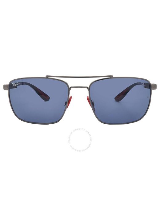 Ray-Ban Blue Scuderia Ferrari Dark Navigator Sunglasses Rb3715m F08580 58 for men
