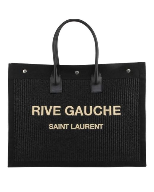 Saint Laurent Black Rive Gauche Large Tote Bag for men