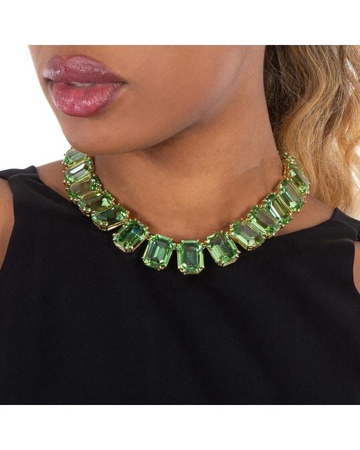 Swarovski Green Ladies Octagon Cut Crystal Millenia Necklace