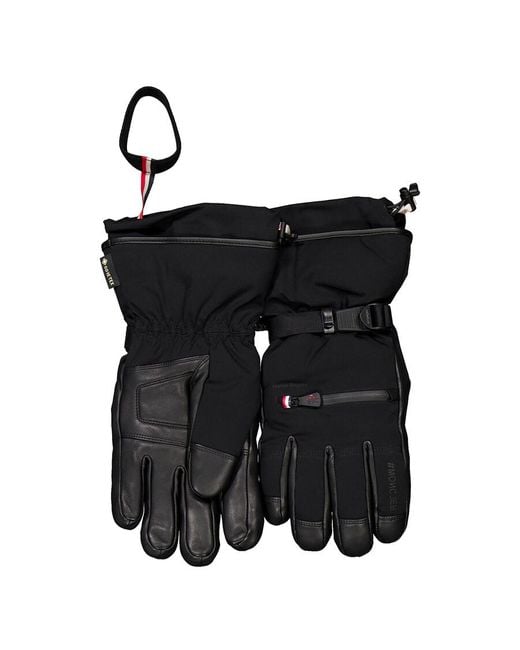 Moncler Black Adjustable Drawstring Padded Gloves for men