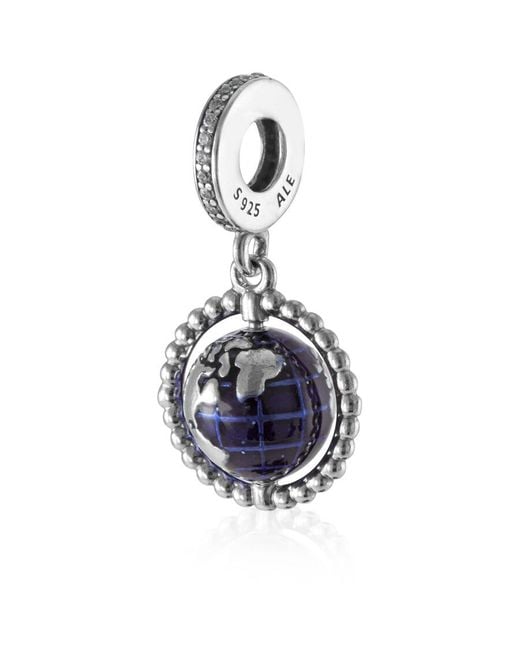 Pandora Blue Spinning Globe Dangle Charm
