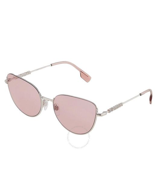 Burberry Pink Harper Light Violet Cat Eye Sunglasses Be3144 100584 58